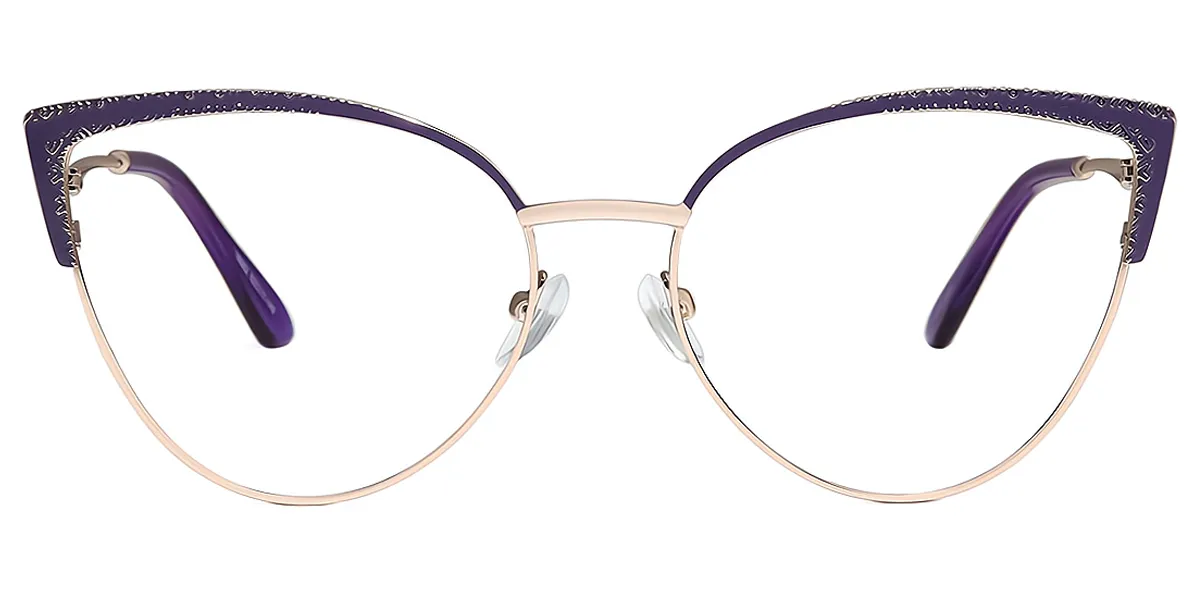 Purple Cat Eye Chic Metal Eyeglasses