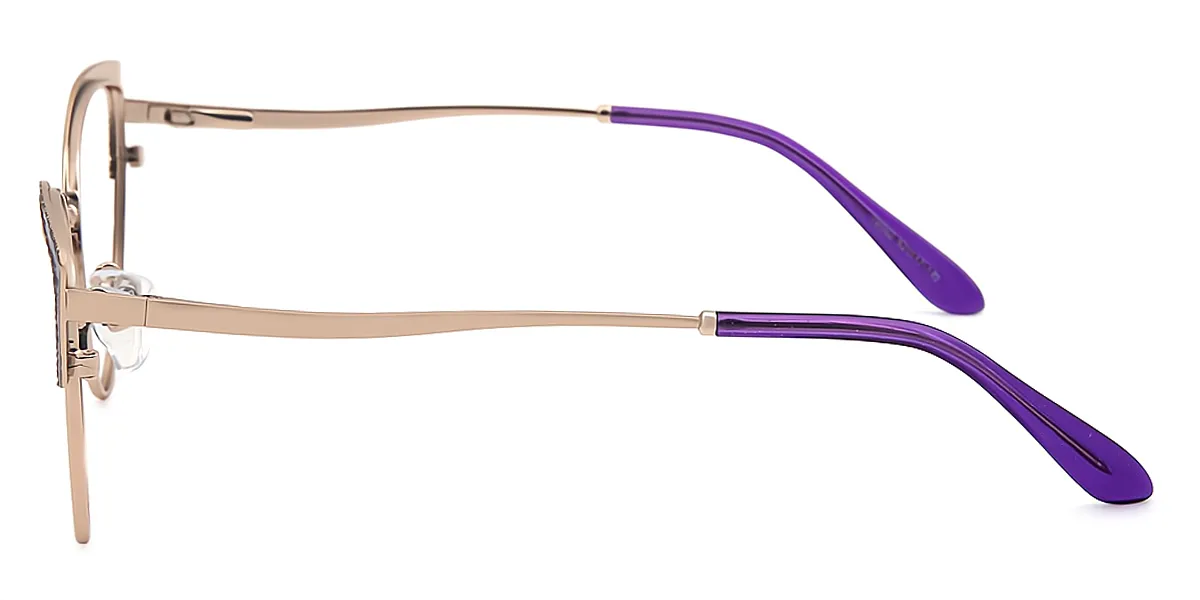 Purple Cat Eye Chic Metal Eyeglasses