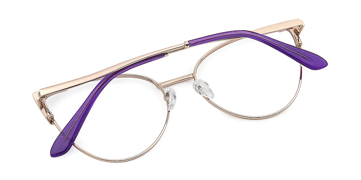 Purple Cat Eye Chic Metal Eyeglasses