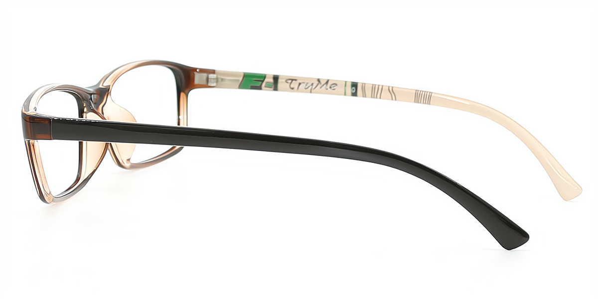 Brown Rectangle Lightweight TR90 Eyeglasses