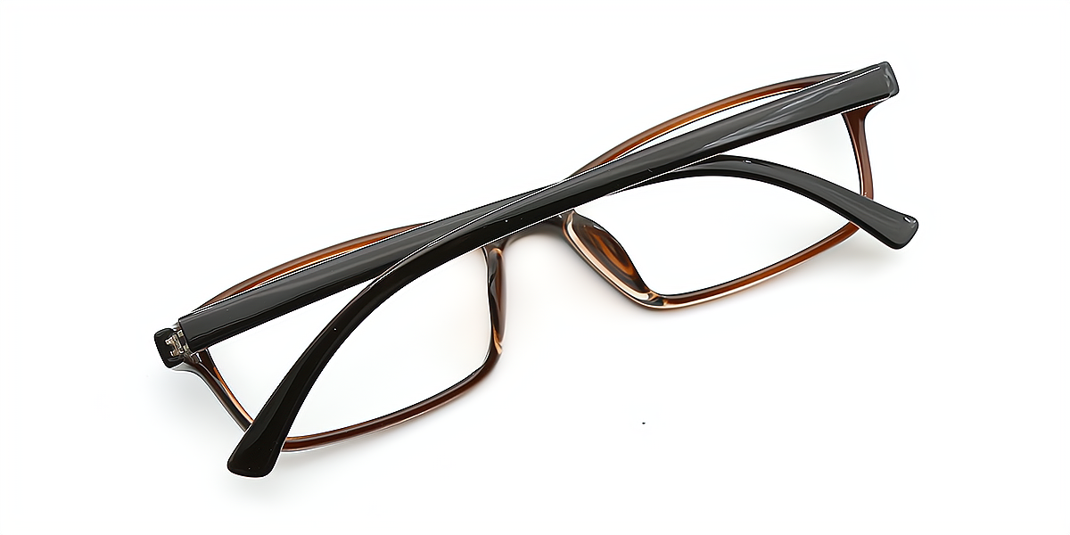 Brown Rectangle Lightweight TR90 Eyeglasses