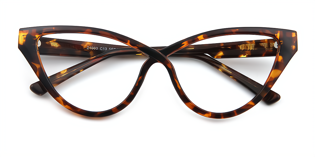 Tortoise Cat Eye Unique TR90 Eyeglasses