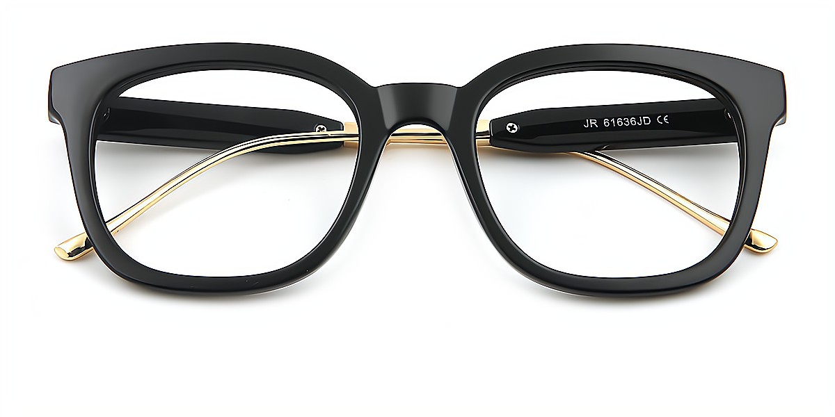 Black Rectangle Classic TR90 Eyeglasses