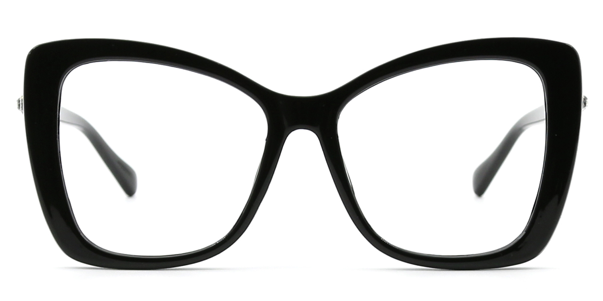 Black Butterfly Oversized Plastic Eyeglasses