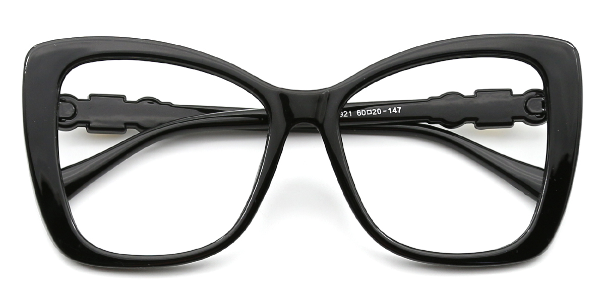Black Butterfly Oversized Plastic Eyeglasses