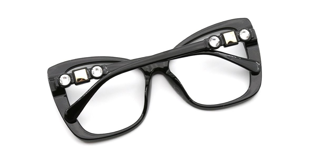 Black Butterfly Oversized Plastic Eyeglasses
