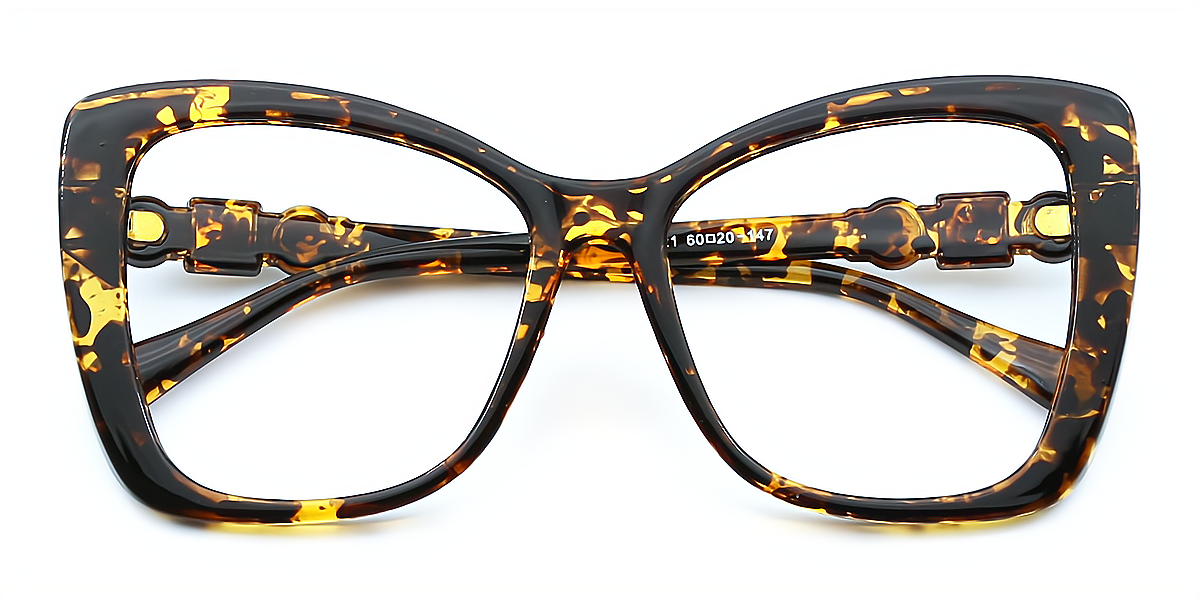 Tortoise Butterfly Oversized Plastic Eyeglasses