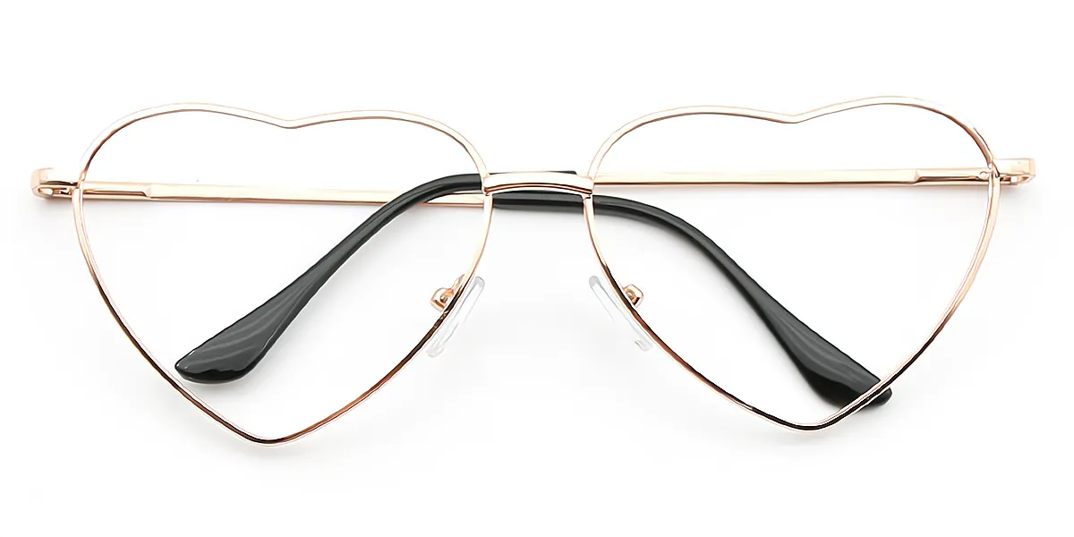 Golden Geometric Exquisite Metal Eyeglasses