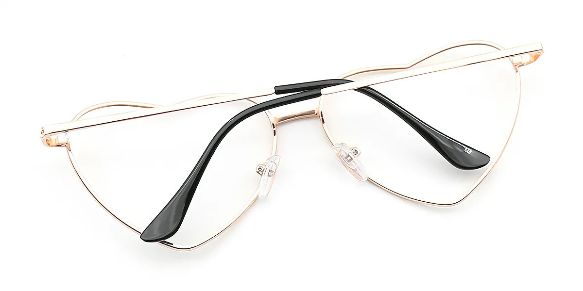 Golden Geometric Exquisite Metal Eyeglasses