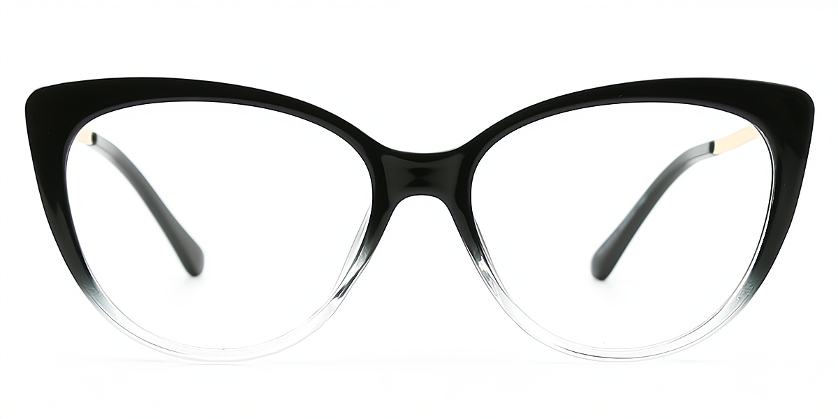 Black Gradient Cat Eye Hipster TR90 Eyeglasses