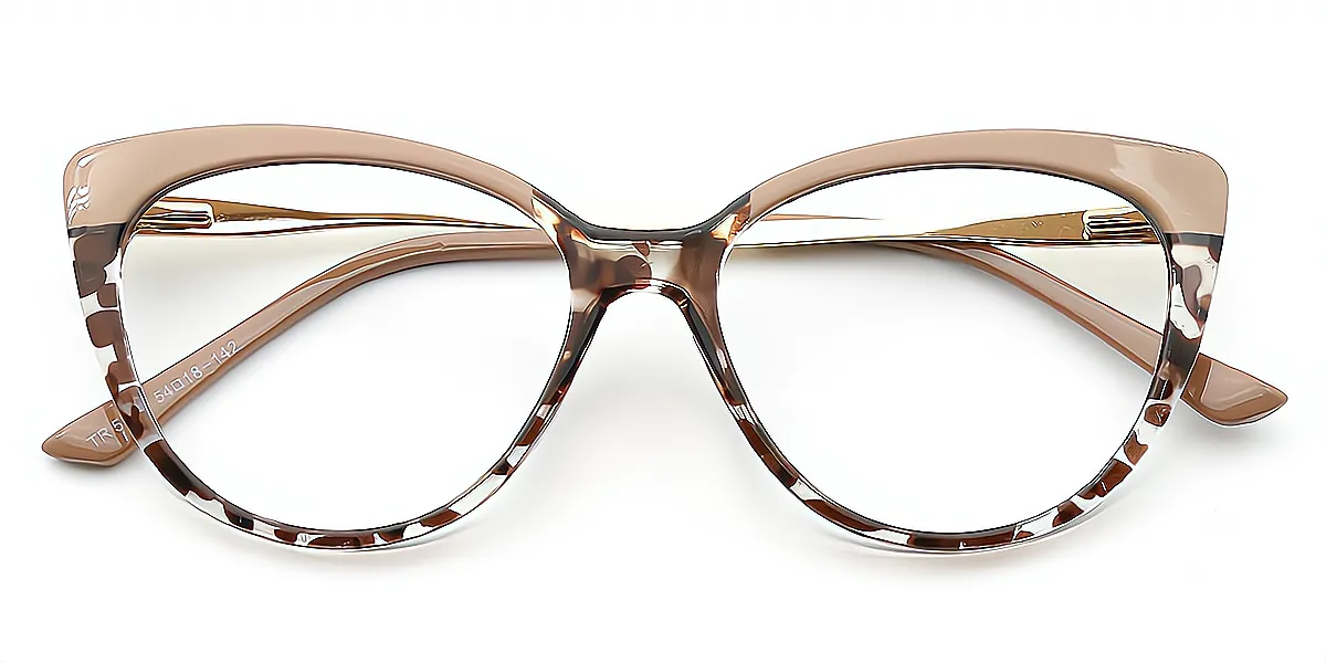 Tortoise Cat Eye Hipster TR90 Eyeglasses