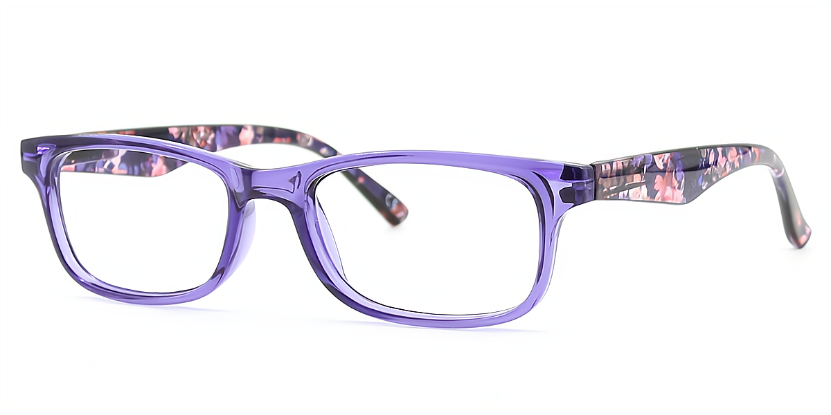 Light Purple Rectangle Elegant Plastic Eyeglasses