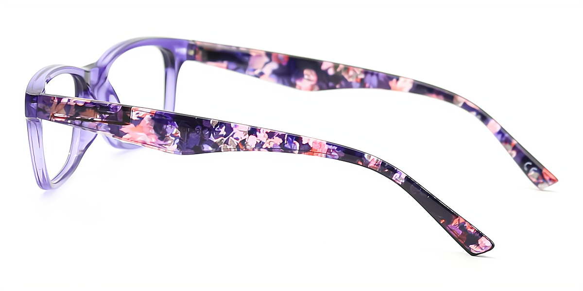 Light Purple Rectangle Elegant Plastic Eyeglasses