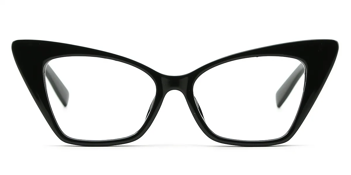 Black Cat Eye Unique Plastic Eyeglasses