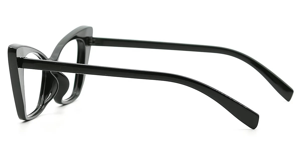 Black Cat Eye Unique Plastic Eyeglasses