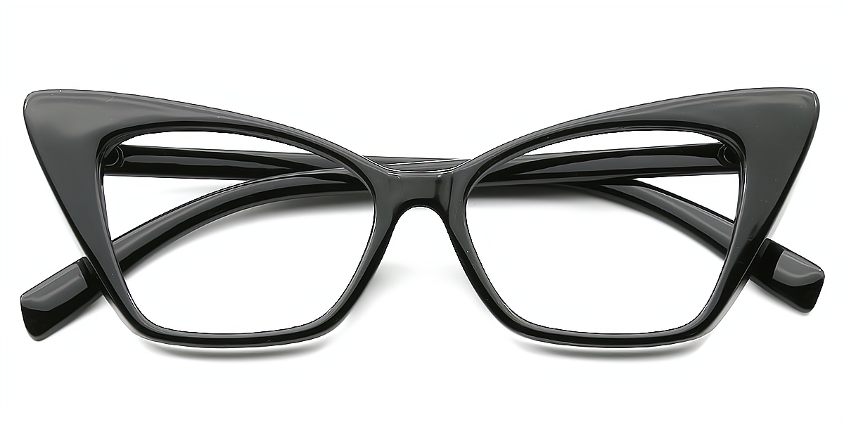 Black Cat Eye Unique Plastic Eyeglasses