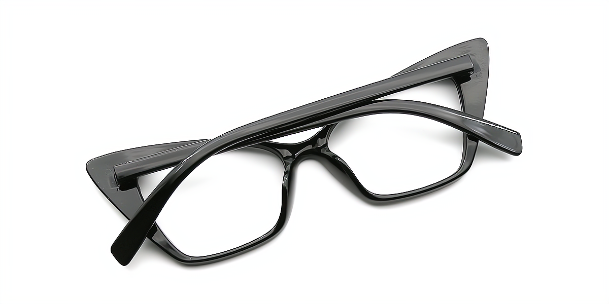 Black Cat Eye Unique Plastic Eyeglasses