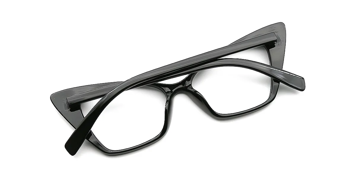 Black Cat Eye Unique Plastic Eyeglasses