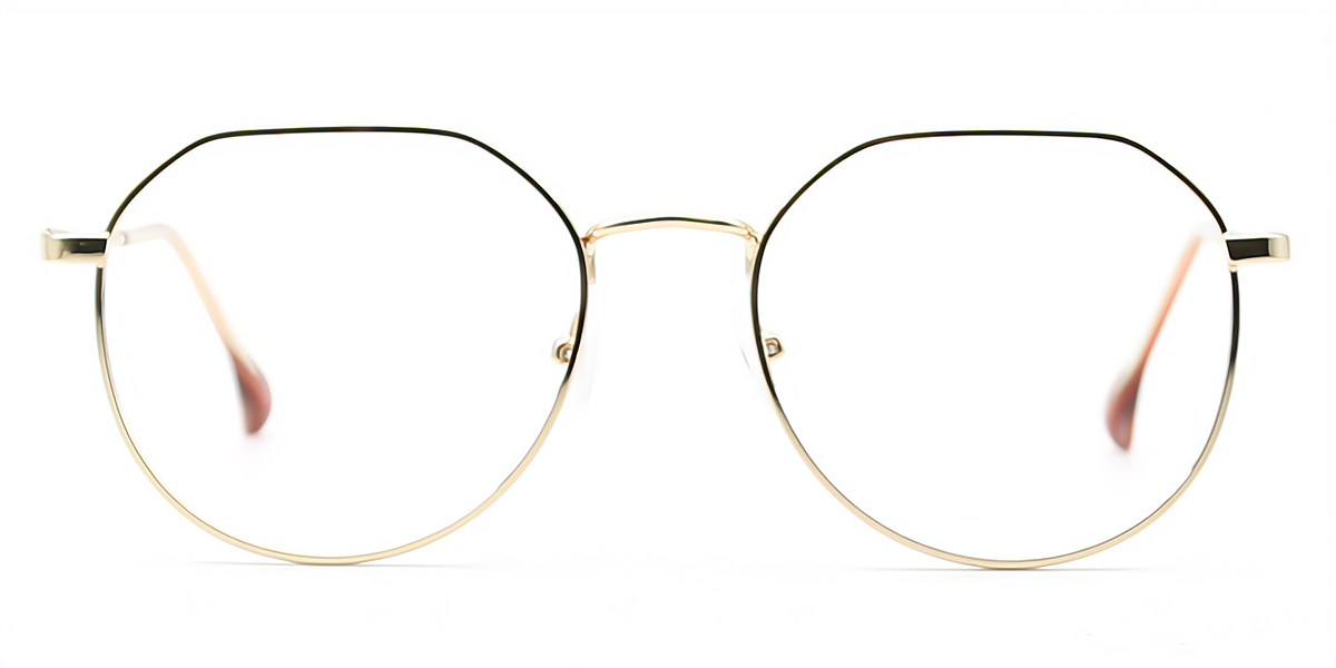 Golden Pink Geometric Sophisticated Metal Eyeglasses