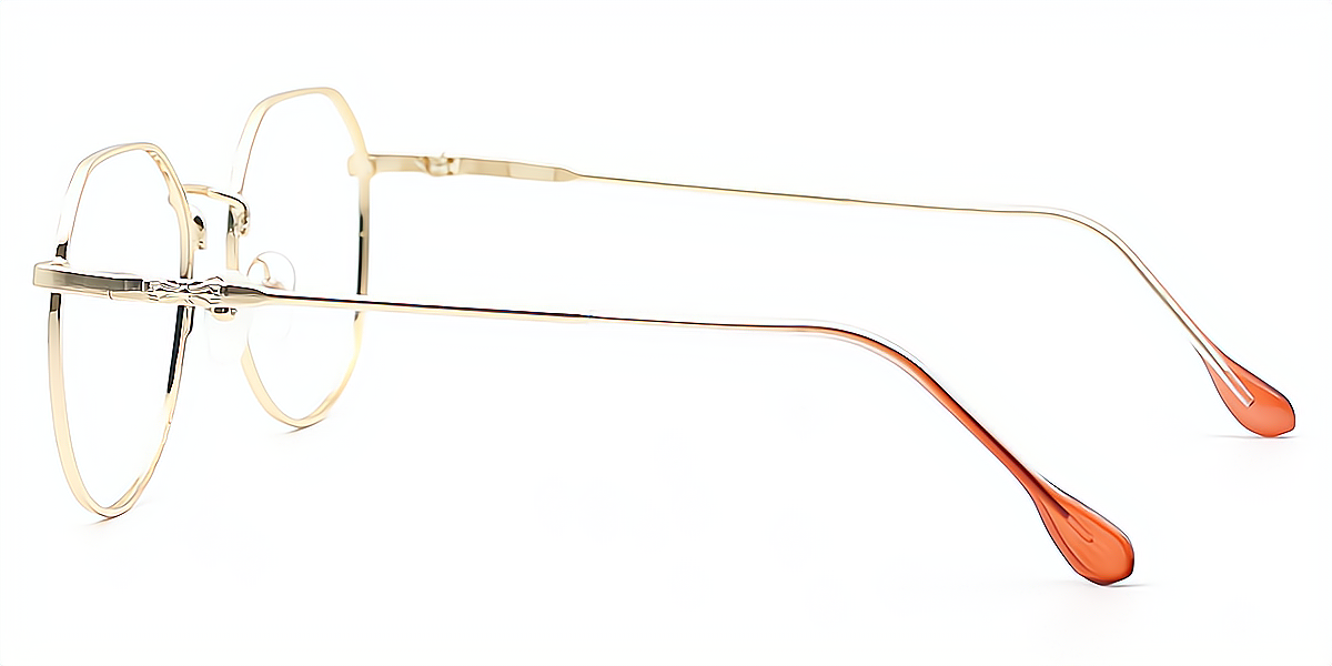 Golden Pink Geometric Sophisticated Metal Eyeglasses