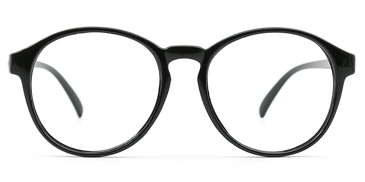 Black Oval Oversized Plastic Eyeglasses