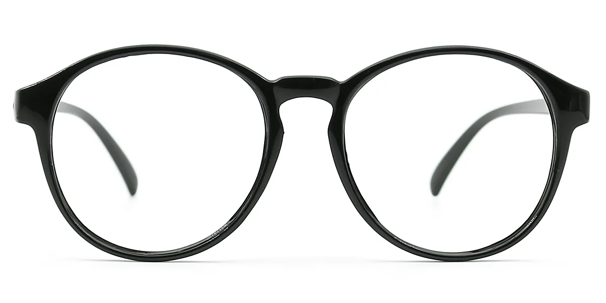 Black Oval Oversized Plastic Eyeglasses