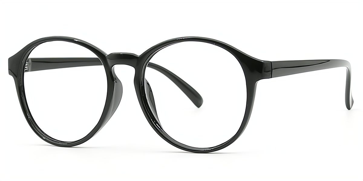 Black Oval Oversized Plastic Eyeglasses