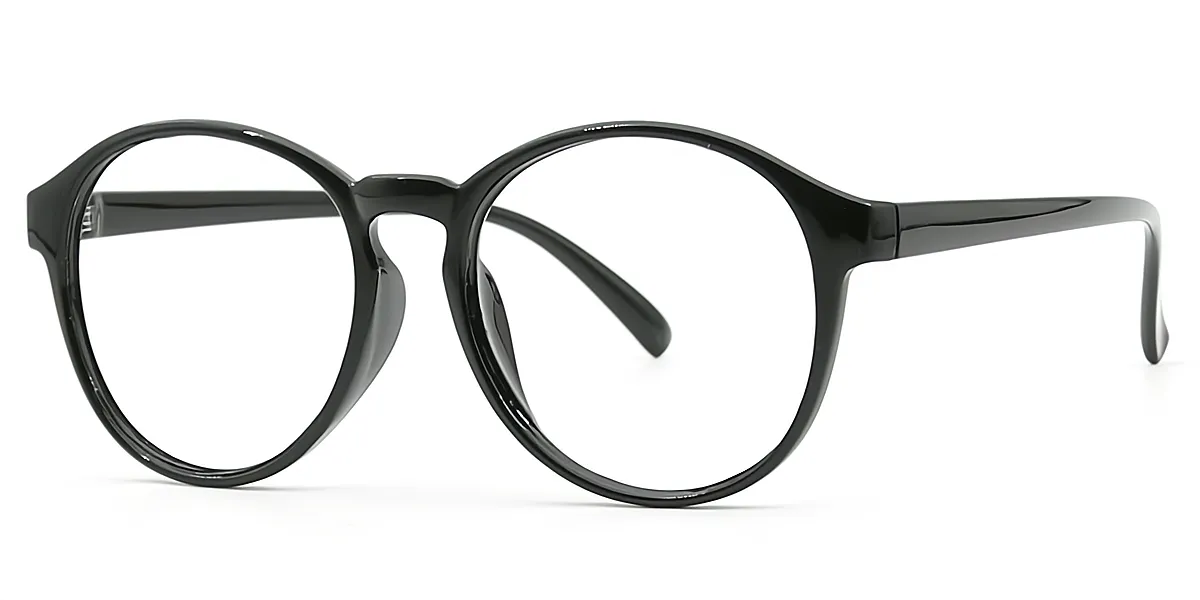 Black Oval Oversized Plastic Eyeglasses