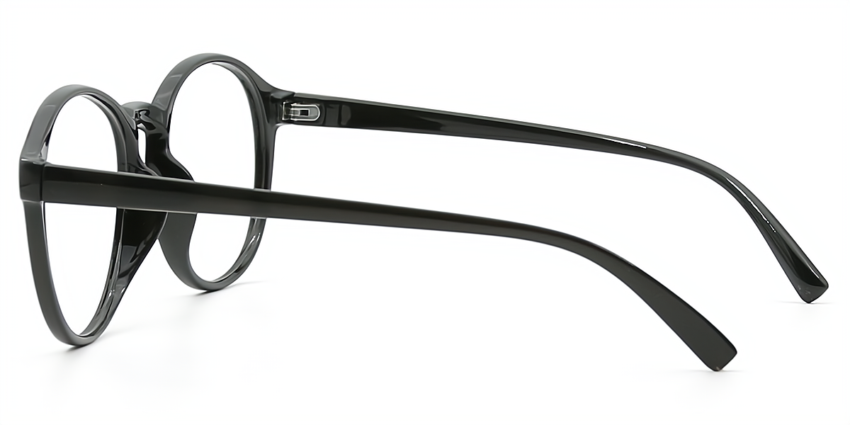 Black Oval Oversized Plastic Eyeglasses