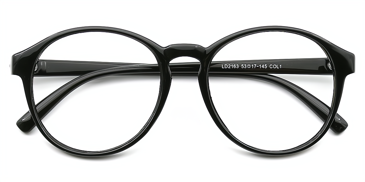 Black Oval Oversized Plastic Eyeglasses