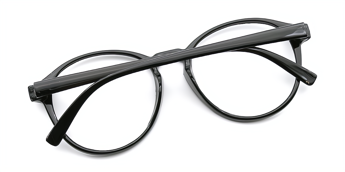 Black Oval Oversized Plastic Eyeglasses