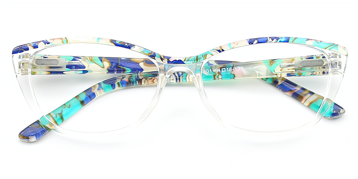 Green Gradient Cat Eye Retro Acetate Eyeglasses