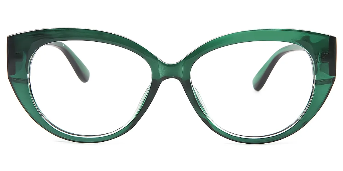 Green Cat Eye Wide TR90 Eyeglasses