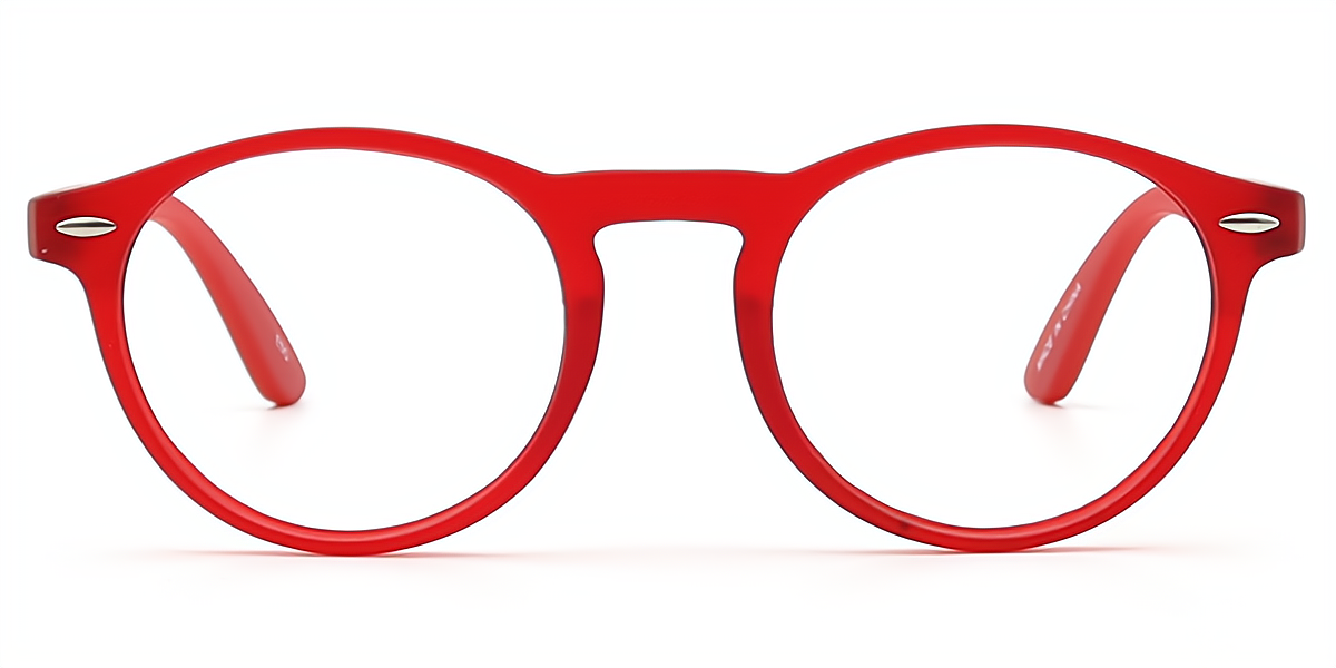 Red Round Classic Keyhole Bridge TR90 Eyeglasses