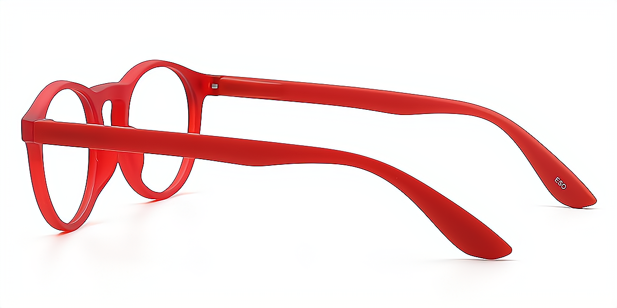 Red Round Classic Keyhole Bridge TR90 Eyeglasses