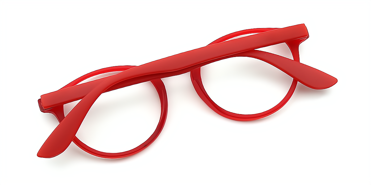 Red Round Classic Keyhole Bridge TR90 Eyeglasses