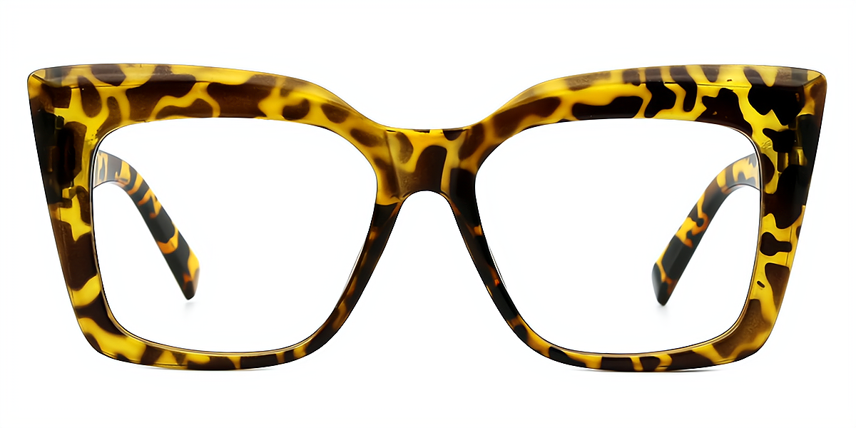 Tortoise Rectangle Plastic Eyeglasses