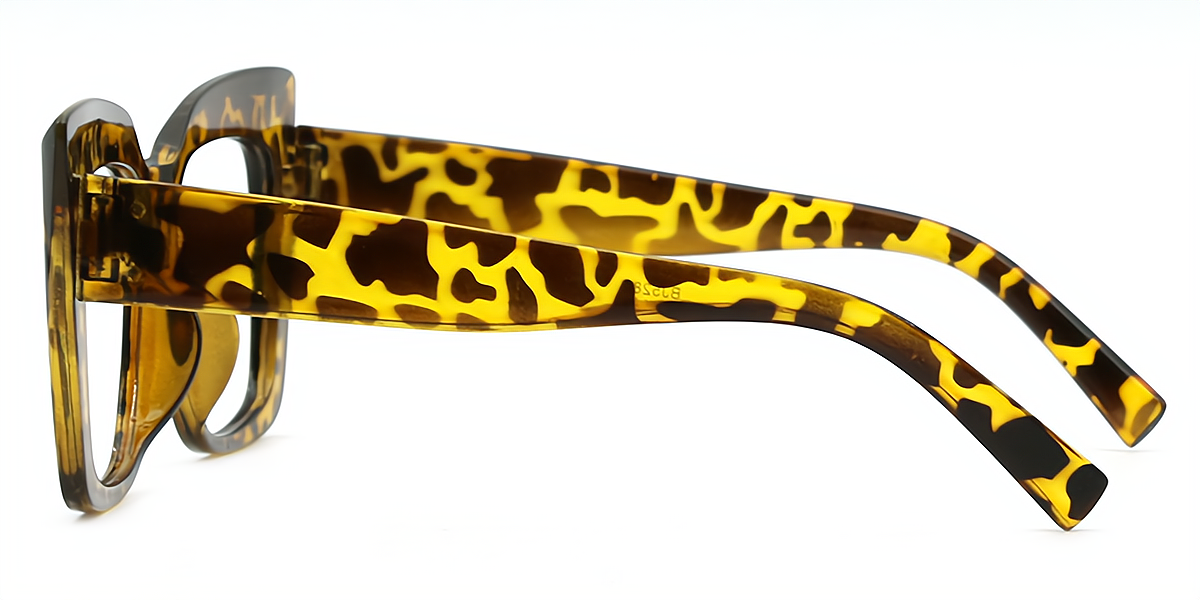 Tortoise Rectangle Plastic Eyeglasses