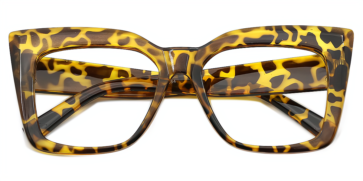 Tortoise Rectangle Plastic Eyeglasses