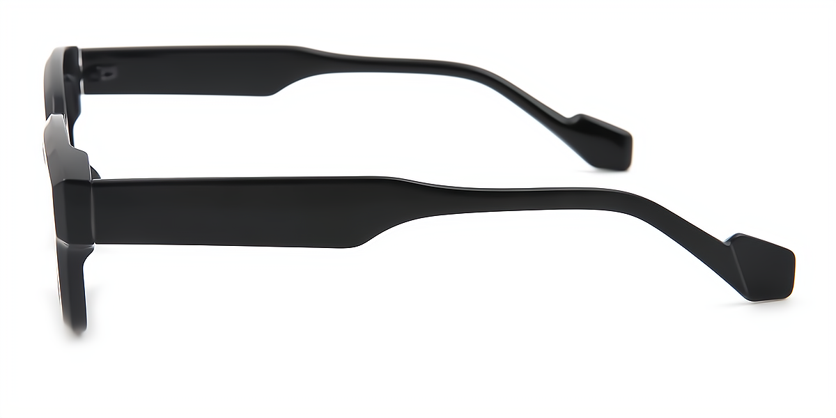 Black Rectangle Retro Narrow Acetate Eyeglasses