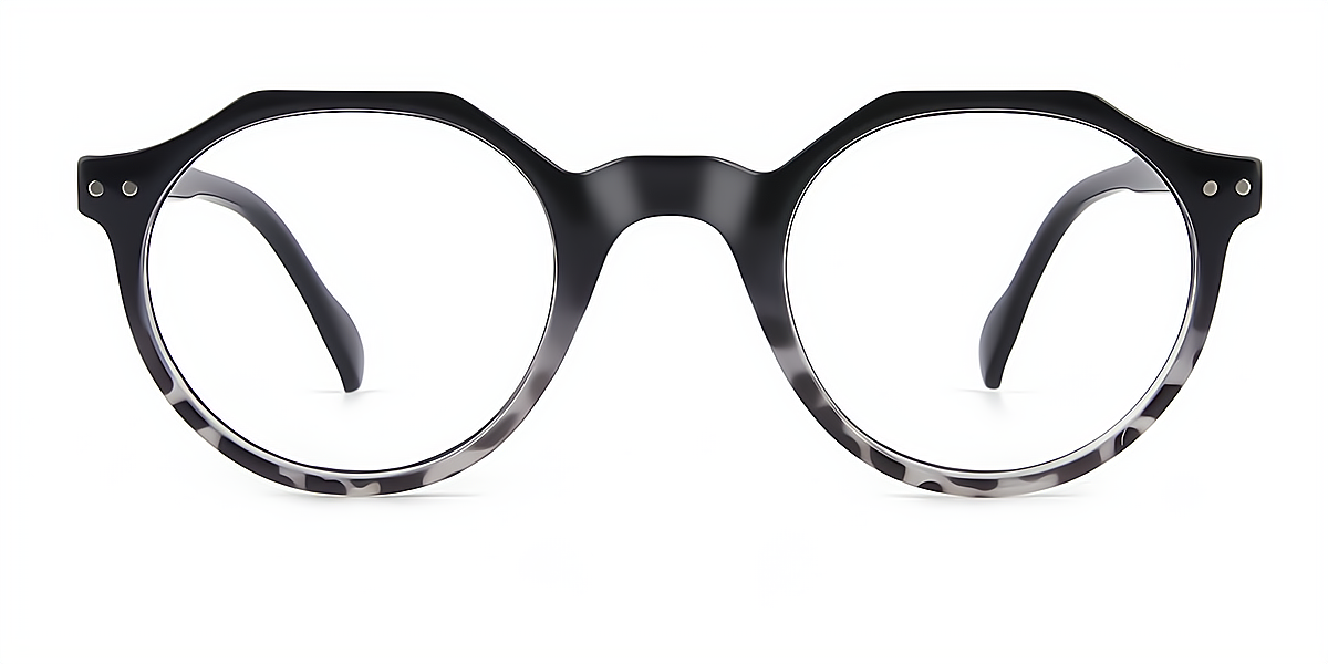 Black Geometric Exquisite Retro Plastic Eyeglasses