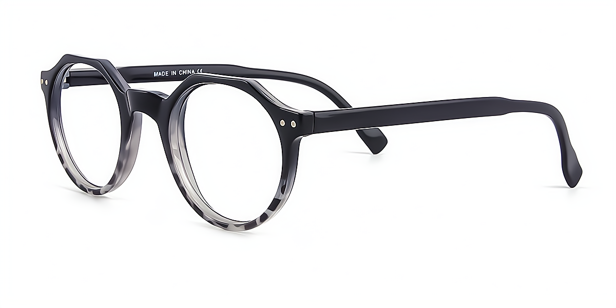 Black Geometric Exquisite Retro Plastic Eyeglasses