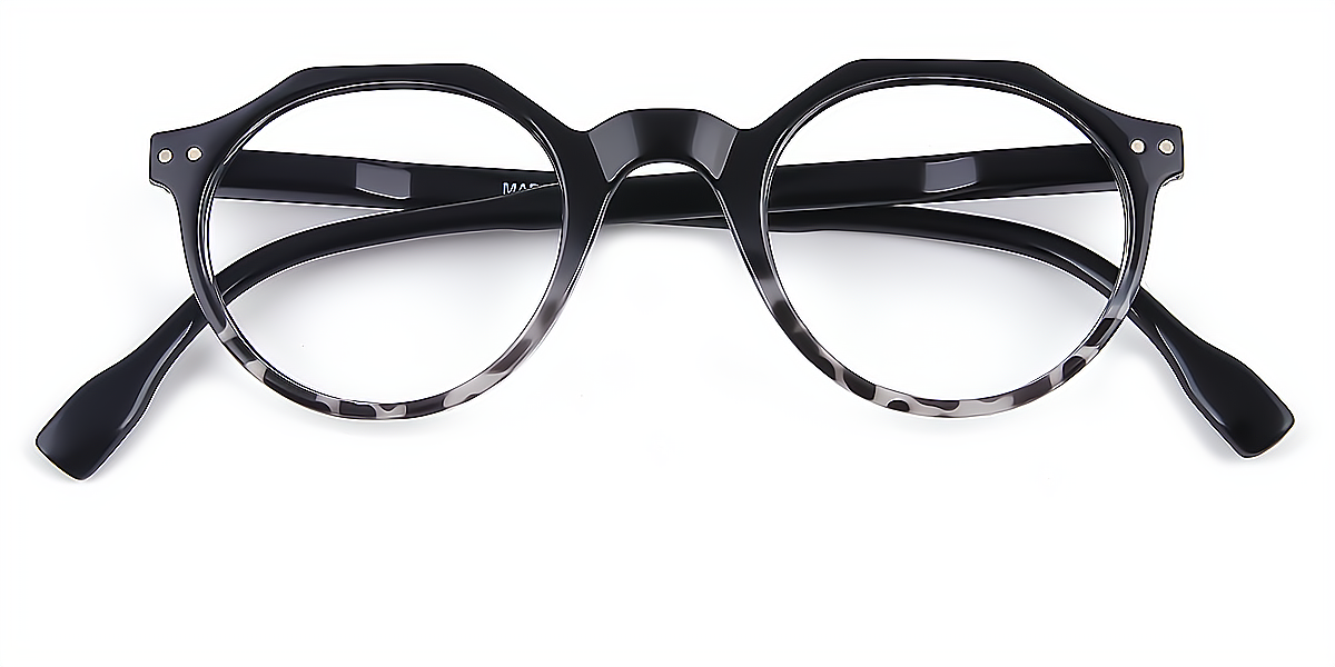 Black Geometric Exquisite Retro Plastic Eyeglasses