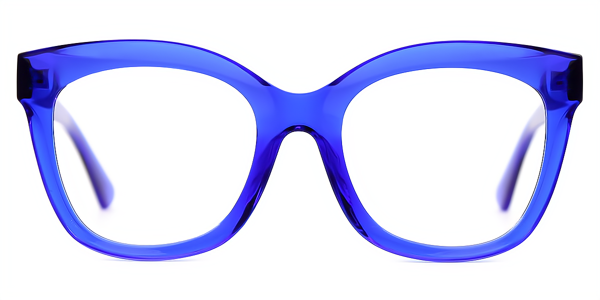 Blue Square Wide Modish Acetate Eyeglasses