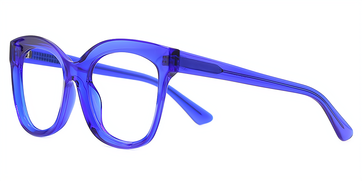 Blue Square Wide Modish Acetate Eyeglasses