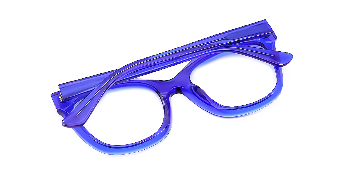 Blue Square Wide Modish Acetate Eyeglasses