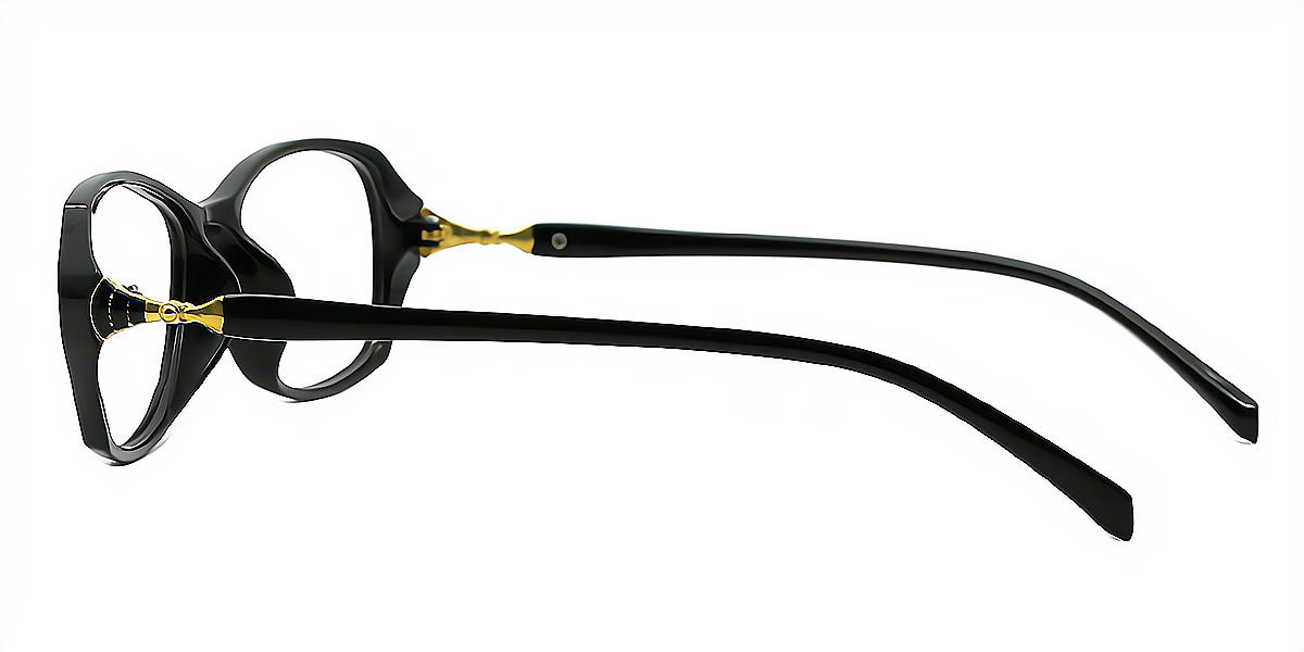 Black Rectangle Classic Plastic Eyeglasses