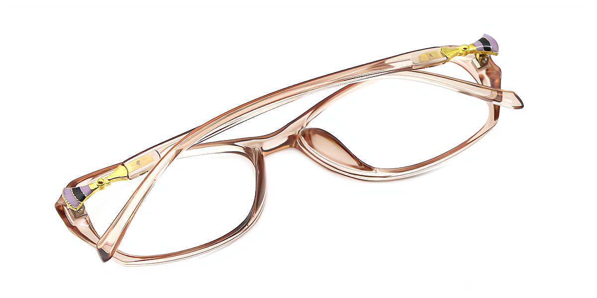 Brown Oval Classic Plastic Eyeglasses