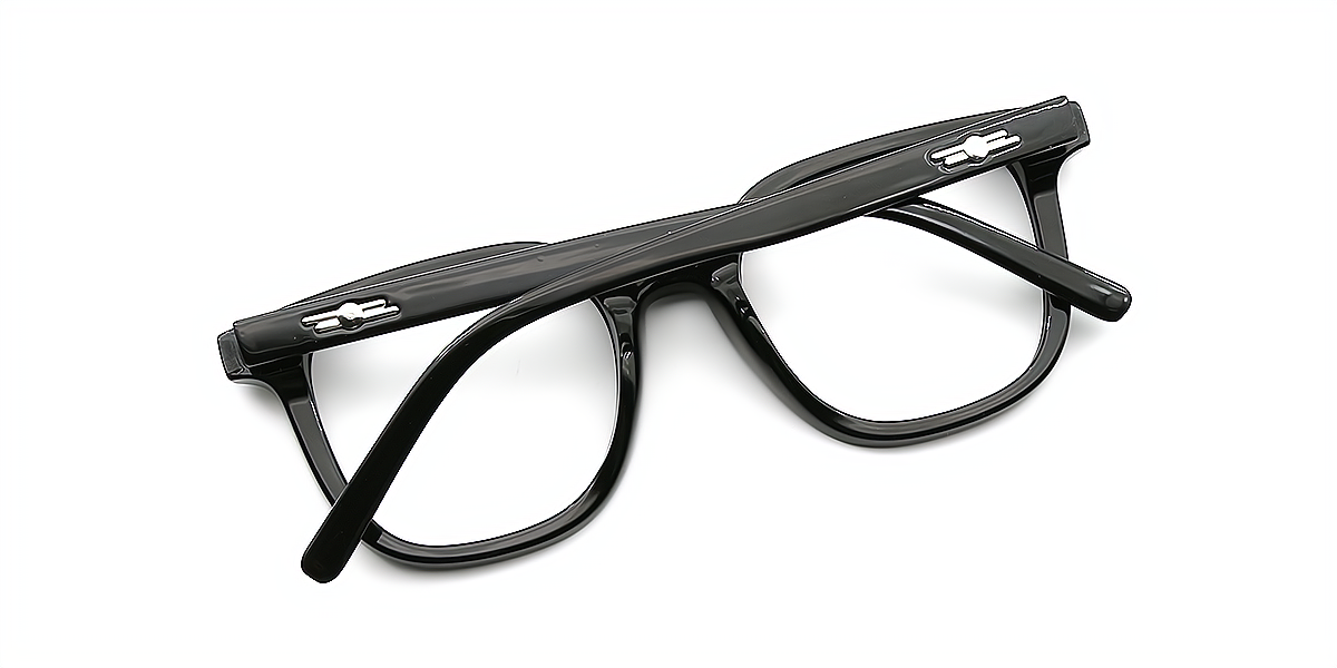 Black Square Simple Acetate Eyeglasses