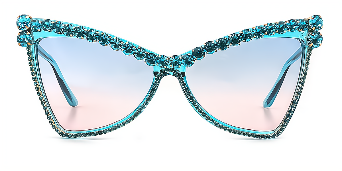 Light Turquoise Cat Eye Reading Glasses with Swarovski Crystal Rhinestone Bling Accessories Sunglasses & Eyewear Reading Glasses 